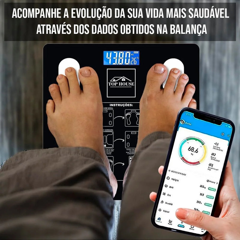 Balança Digital Bioimpedância - Via Aplicativo Bluetooth